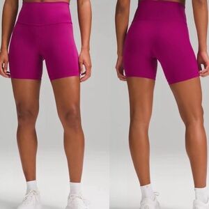 Lululemon Wunder-Train High Rise Shorts in Magenta